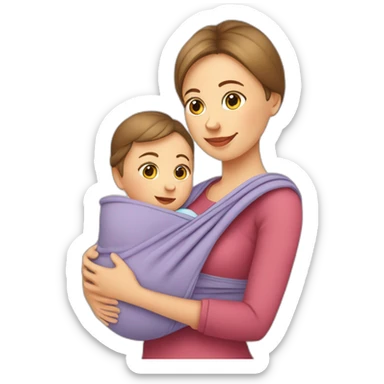 European Babywearing mom with baby ergo carrier sticker
