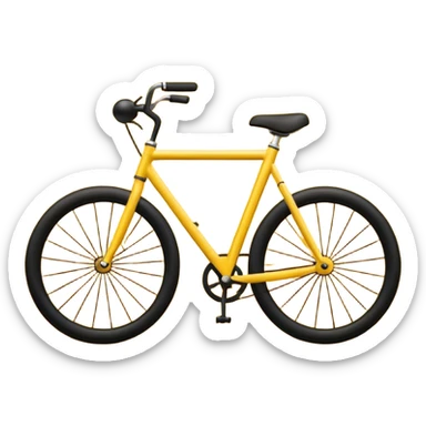 Create a Telugu Desam Party (TDP) flag emoji: bright solid yellow background, simple black bicycle icon in the center. Flat emoji style, bold colors, clean edges, no text, no gradients, no shadows. Square 1:1 ratio, transparent background, minimal and clear like a system emoji. sticker