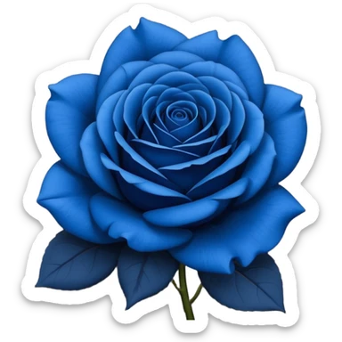 rose shape flower, no stem, now make it a vibrant and bold and darker shade of blue sticker