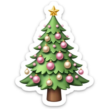 light green and light pink xmas tree sticker