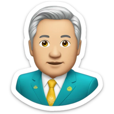 president of Kazakhstan with sport clothes sticker