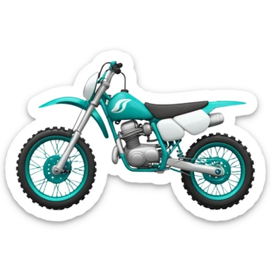Teal and white dirt bike sticker