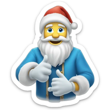 cool Father Frost hands Rock sign sticker