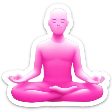 A person who’s sitting in a meditation position, and the pink aura around him. And the person itself pink sticker