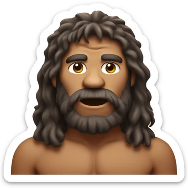 Caveman with two hands  sticker