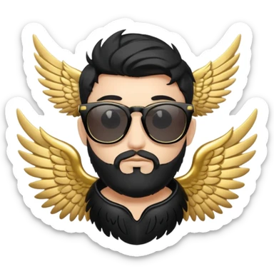 fancy hipster sunglasses with wings sticker