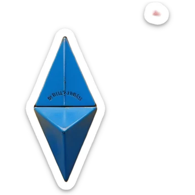 rectangulo con 5 lineas amarillas de arriba a abajo i 5 de rojas, intercaladas entre si, empezando por las amarillas en ambos extremos. en la parle de arriba un triángulo azul invertido, con la punra mirando hacia abajo, y dentro, una estrella de 5 puntas blanca, grande, en el cendtro del triángulo sticker