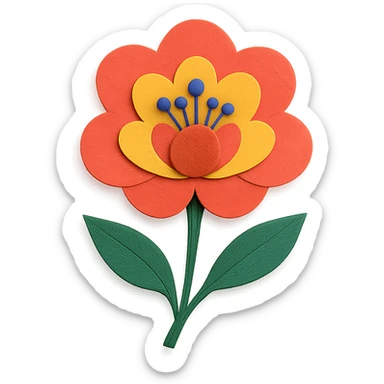 flower fantasy with layered cut-out look sticker