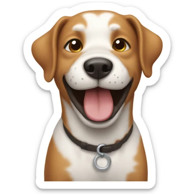 Giggling dog sticker