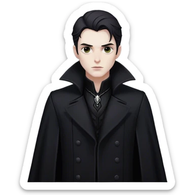 Shadow lord in a clad black long coat sticker