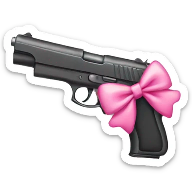 Gun with pink bow sticker