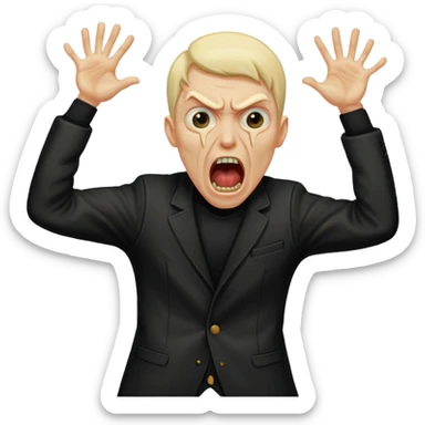 FAI LO STESSO UOMO CON LA GIACCA NERA (LA PRIMA IMMAGINE A SINITRA DELL ULTIMA RAPPRESENTAZIONE) CHE URLA DA DOLORE TIPO URLO DI MUNCH sticker