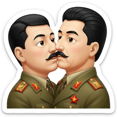 Hitler and Stalin kissing sticker
