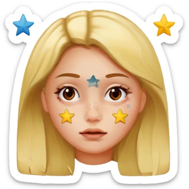 Pimple stars patch on girl’s face  sticker