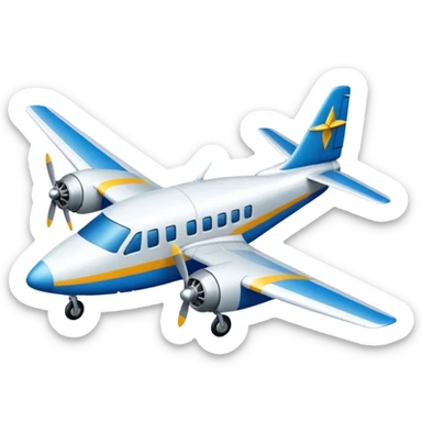 paloma blanca de la paz junto a un avión Bimotor sticker