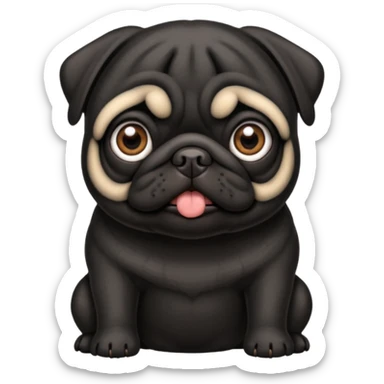Black pug sticker