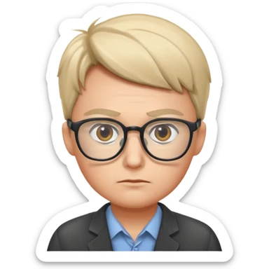 create a realistic emoji showing logistic person planing something sticker