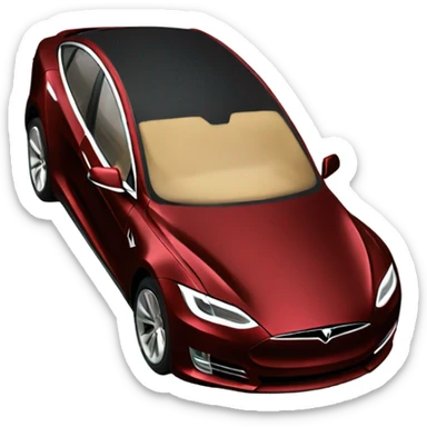 dark red tesla sticker