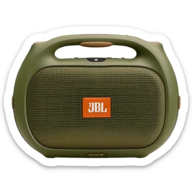 JBL Clip 4 portable speaker in camouflage pattern, simple iOS emoji style sticker