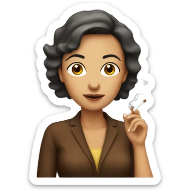 woman smoking a brown cigarette  sticker
