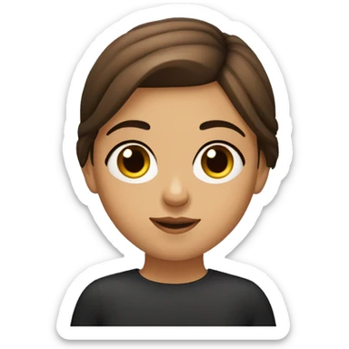 hazel eyed armenian girl with brown cascade haircut sticker