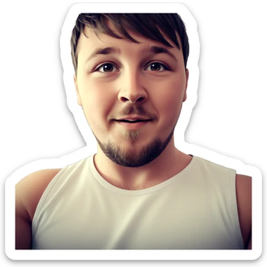 male portrait with beard indoors sticker