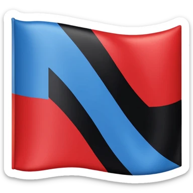 A flag emojin with a red and black tricolor red at the top and bottom black at the middle then two small blue stripes both above and below the black one  sticker