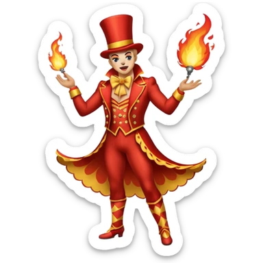 tiger  vintage-circus-performer-spitting-fire full body sticker