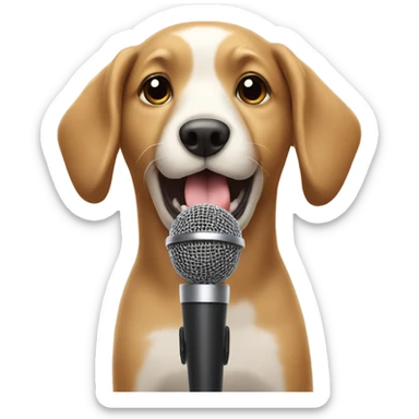 Dog singing on a microphone  sticker