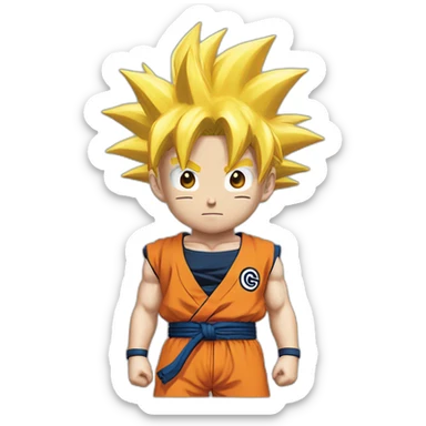 Goku avec le bandeau de Naruto qui en Gear 5 sticker