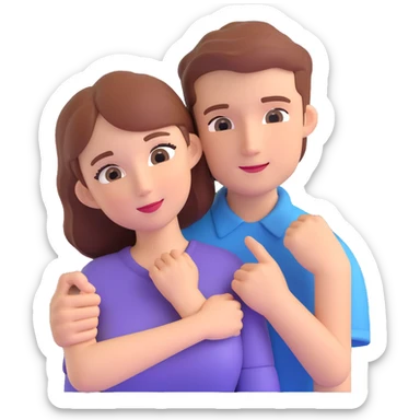 couple posing, close up pose, living room background sticker