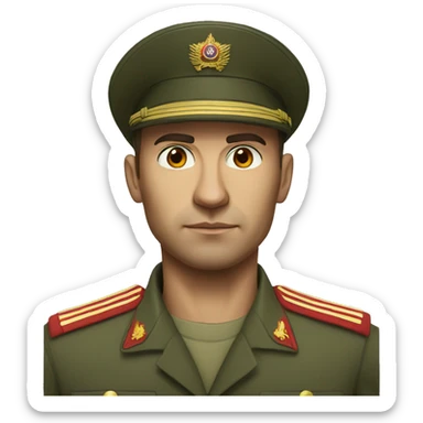 realistic ussr soldier serious with military takes sticker
