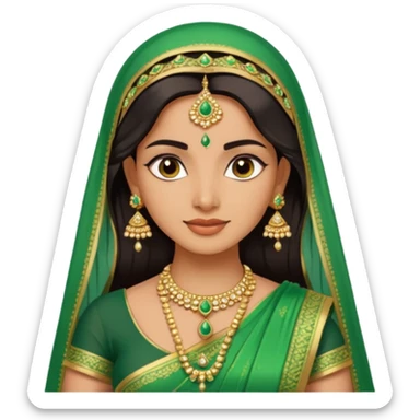 Indian bride in green saree sticker