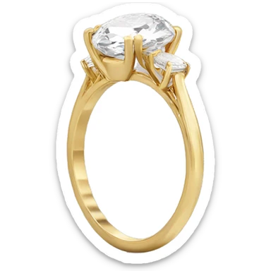 Oval cut diamond ring gold  sticker