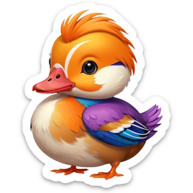 baby Mandarin duck sticker