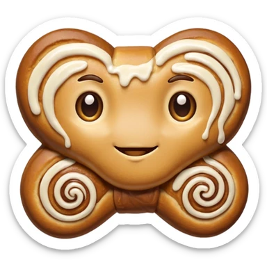 cinnamon roll bowtie sticker