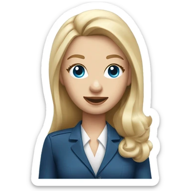 long blonde hair blue eyed girl flight attendant rolling suitcase sticker