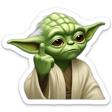 yoda middle finger sticker