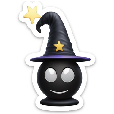 a cool black chess pawn with a wizard hat sticker