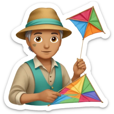 Kite Maker, making a kite sticker