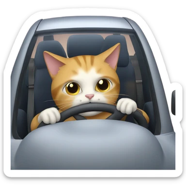 Cat driving a thousand miles per hour  sticker