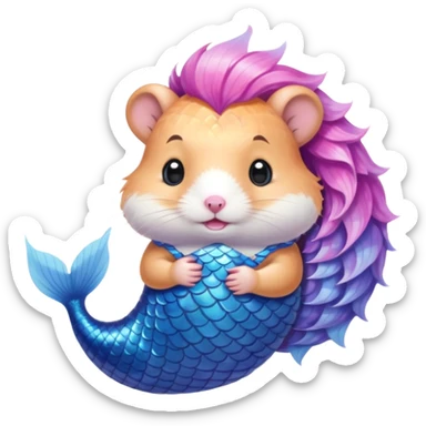 mermaid hamster sticker