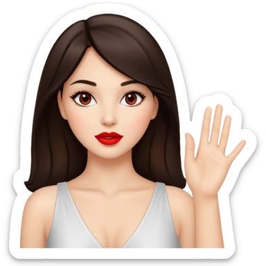 Beautiful brunette lady sexy with raised hand sticker