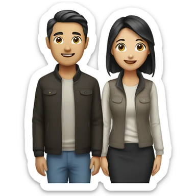 an asian couple sticker