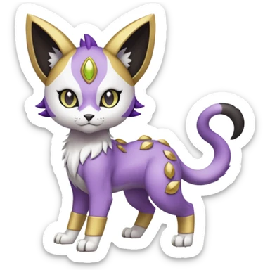 Meloetta-Meicoomon-Gatomon-Liepard-Pokémon-Digimon-Fakémon-fusion-hybrid-creature sticker