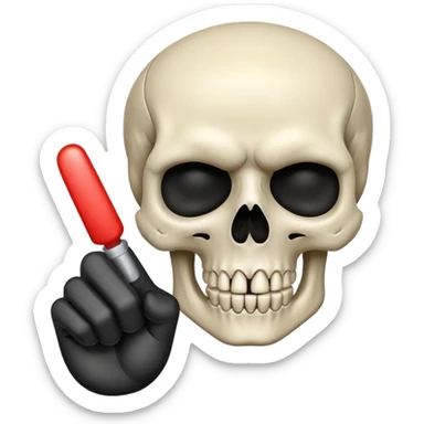 Skull with 🖕✌️ sticker