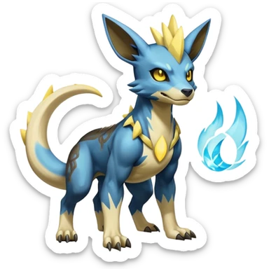 Manectric-Electrike-Lucio-Cubone-Umbreon-Marowak-Draco-Fakémon-hybrid-creature (full body), 4 legs sticker