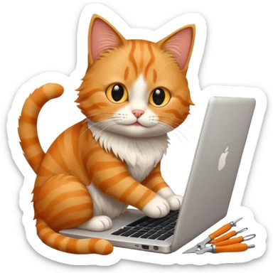 one cat repair laptop sticker