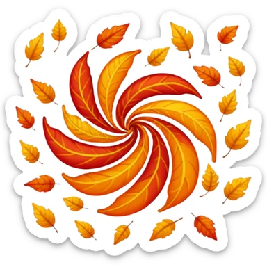 Wind Blowing Leaves sticker