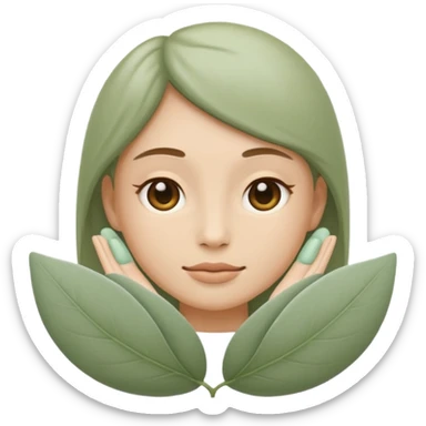 Minimal wellness emoji representing tighter skin and firmness,
subtle lifting effect, smooth contours, calm and natural,
no beauty or cosmetic symbols, soft sage green color palette sticker